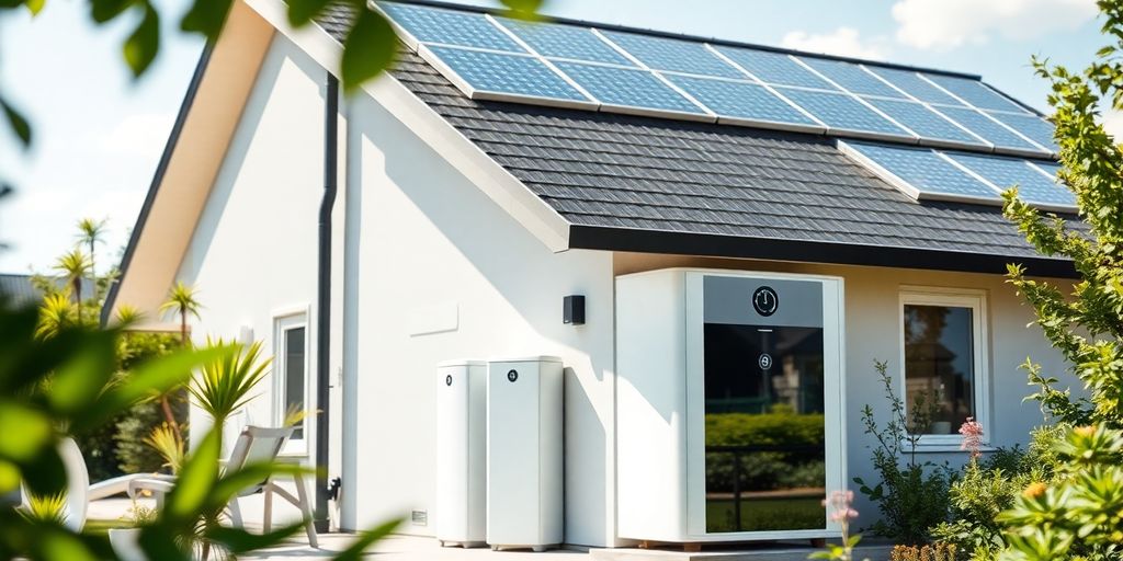 Thuisbatterij in een moderne, duurzame woning.
