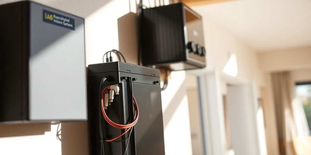 Thuisbatterij installatie in een moderne woning.