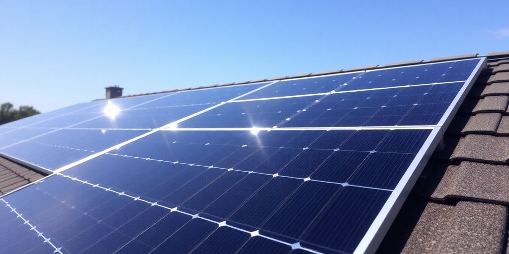 Zonnepanelen op een dak van een huis