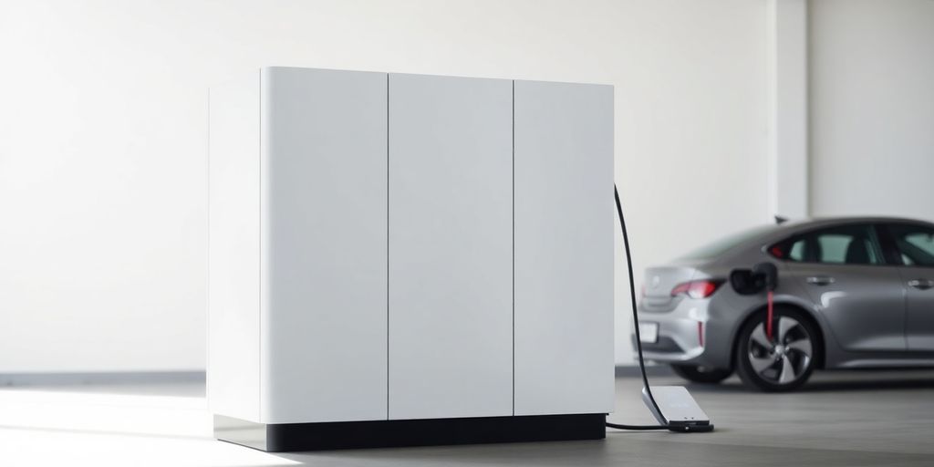Moderne thuisbatterij vooraanzicht